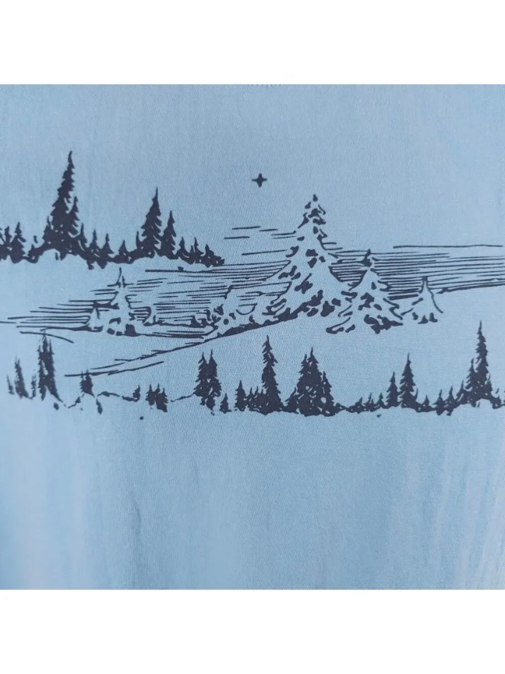 Snowy Mountain T Shirt Mens Size Medium Blue Outdoors Nature Tee